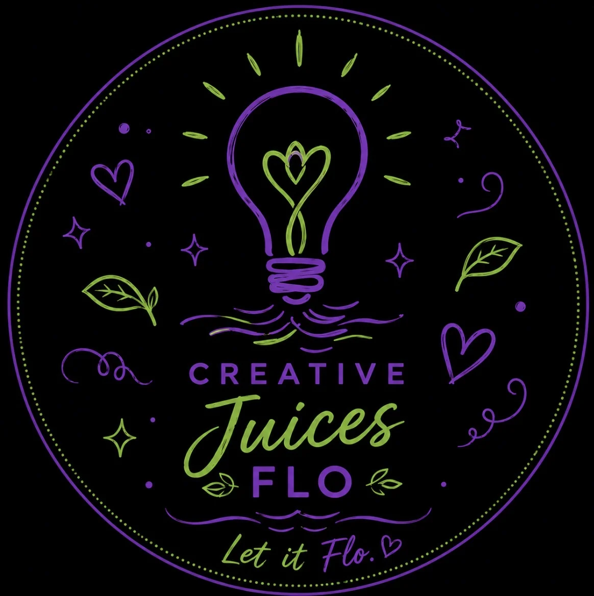 Creative Juices Flo dark lightbulb logo